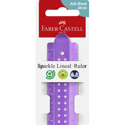 FABER-CASTELL Lineal SPARKLE, 300 mm, farbig sortiert