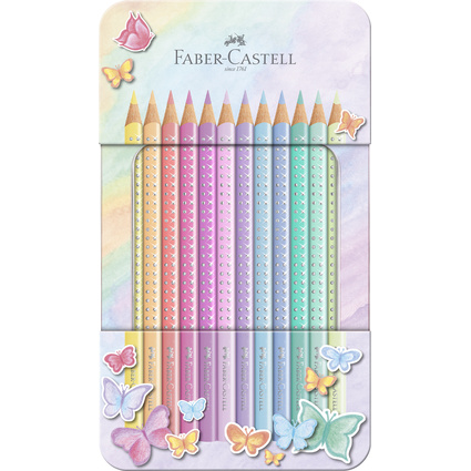 FABER-CASTELL Dreikant-Buntstifte SPARKLE PASTELL, 12er Etui