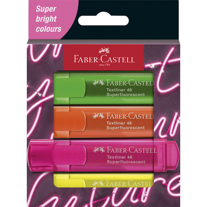 FABER-CASTELL Textmarker TEXTLINER 1546 NEON, 4er Etui