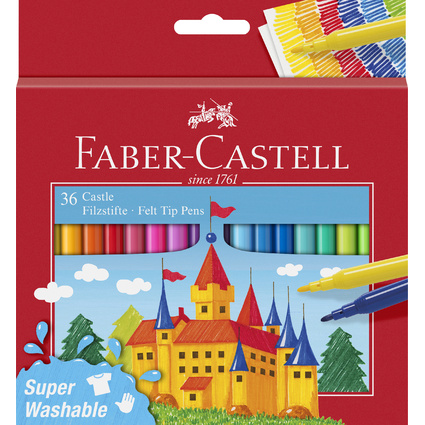 FABER-CASTELL Fasermaler CASTLE, 36er Kartonetui