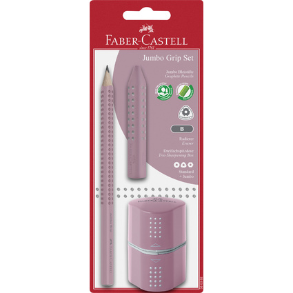 FABER-CASTELL Bleistift Jumbo GRIP Set, rose, Blister