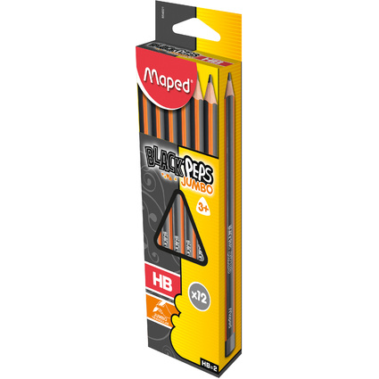 Maped Bleistift BLACK'PEPS JUMBO, Hrtegrad: HB