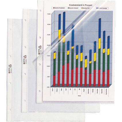 HETZEL Prospekthlle Standard, A4, PVC, genarbt, 0,095 mm