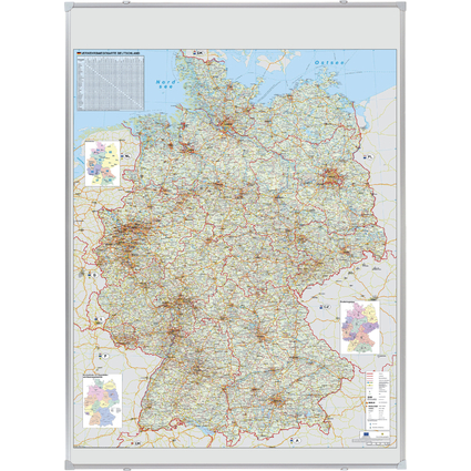 FRANKEN Deutschland Straenkarte, beschreibbar und pinnbar