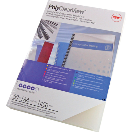 GBC Einbanddeckel PolyClearView, DIN A4, 0,30 mm,transparent
