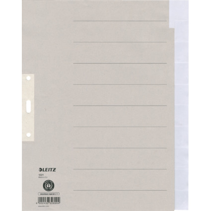 LEITZ Tauenpapier-Register, blanko, A4 berbreite, 10-teilig