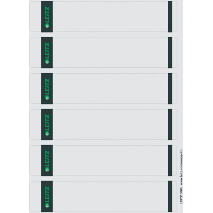 LEITZ Ordnerrcken-Etikett, 39 x 192 mm, kurz, schmal, grau