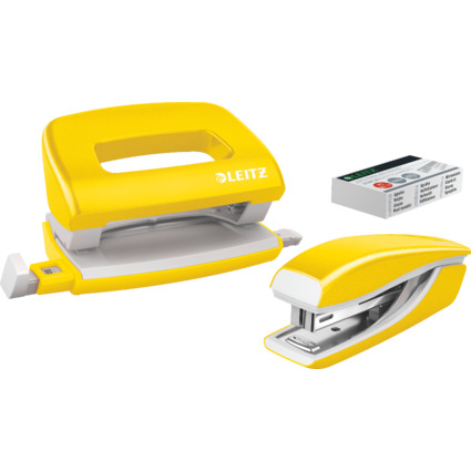 LEITZ Heftgert- & Locher-Set Mini Nexxt WOW, gelb