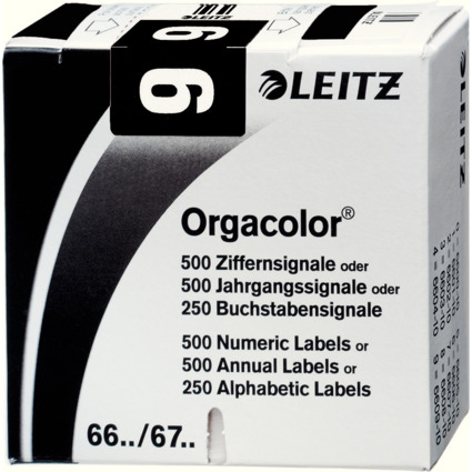 LEITZ Ziffernsignal Orgacolor "9", auf Rolle, schwarz