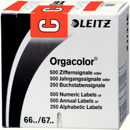 LEITZ Buchstabensignal Orgacolor "C", auf Rolle, rot