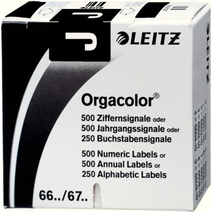 LEITZ Buchstabensignal Orgacolor "J", auf Rolle, schwarz