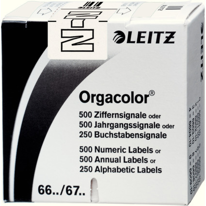 LEITZ Buchstabensignal Orgacolor "N", auf Rolle, wei