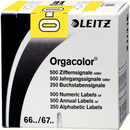 LEITZ Buchstabensignal Orgacolor "O", auf Rolle, gelb