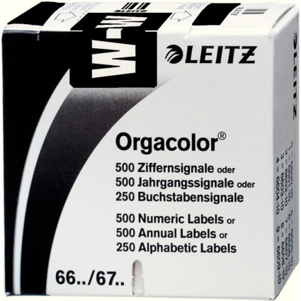 LEITZ Buchstabensignal Orgacolor "W", auf Rolle, schwarz