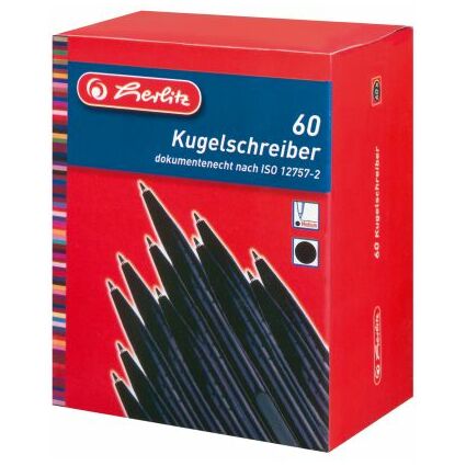 herlitz Druckkugelschreiber, Strichfarbe: schwarz