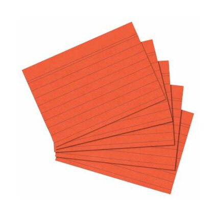 herlitz Karteikarten, DIN A7, liniert, orange