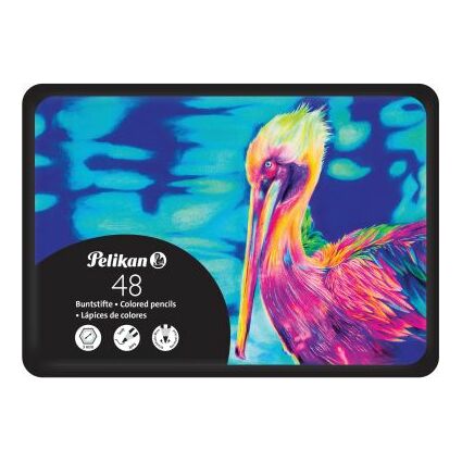 Pelikan Sechskant-Buntstifte Premium, 48er Metalletui