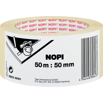 NOPI Maler Krepp Papierabdeckband, 50 mm x 50 m, beige