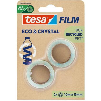 tesa Film ECO & CRYSTAL, transparent, 19 mm x 10 m, Blister