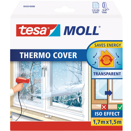 tesa MOLL Thermo Cover Fensterisolierfolie, 1,7 m x 1,5 m