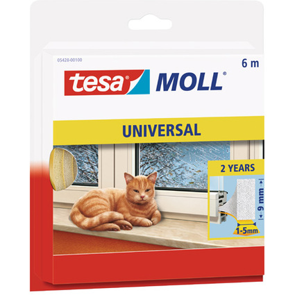 tesa Moll UNIVERSAL Schaumstoff-Dichtung, wei, 9 mm x 6 m