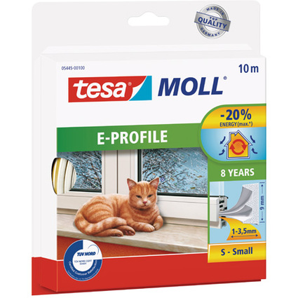 tesa MOLL CLASSIC E-Profil Gummidichtung, wei, 9 mm x 10 m