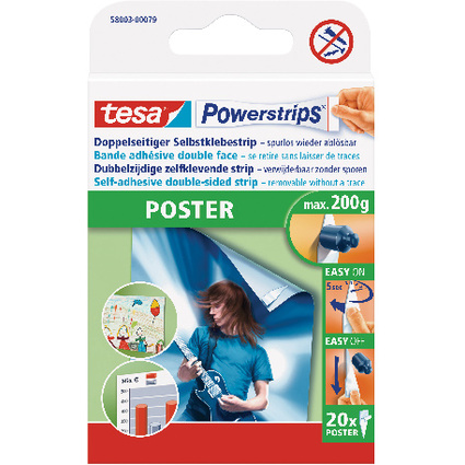 tesa Powerstrips POSTER, Haltekraft: max. 0,2 kg