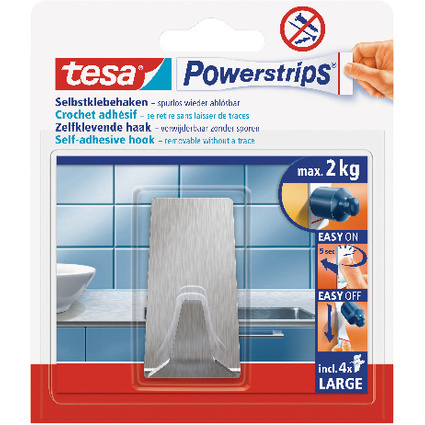 tesa Powerstrips Haken LARGE Metall, rechteckig