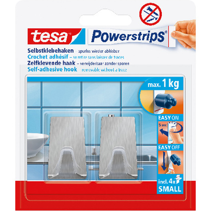 tesa Powerstrips Haken SMALL Metall, rechteckig