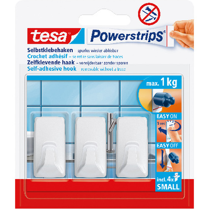 tesa Powerstrips Haken SMALL Rechteck, wei