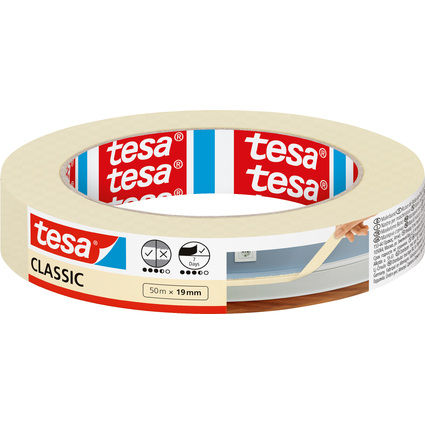 tesa Maler Krepp Classic Abdeckband, 19 mm x 50 m