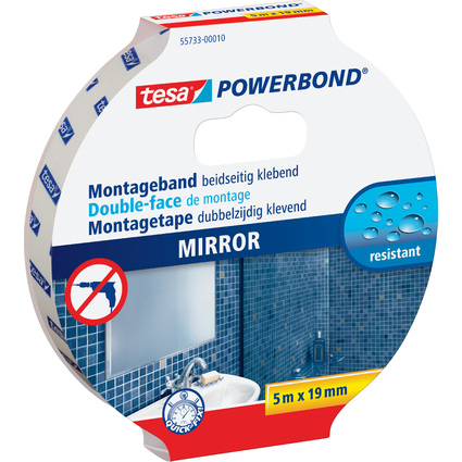 tesa Powerbond Montageband fr Spiegel, 19 mm x 5,0 m