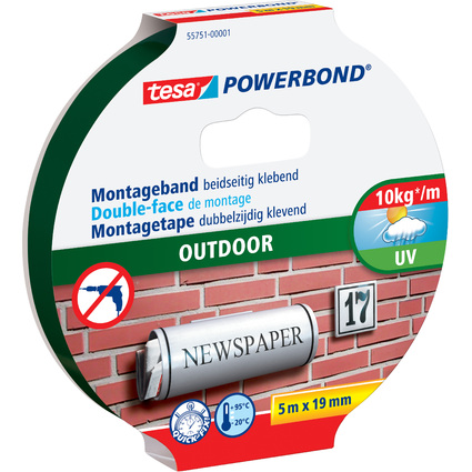 tesa Powerbond Montageband OUTDOOR, 19 mm x 5,0 m