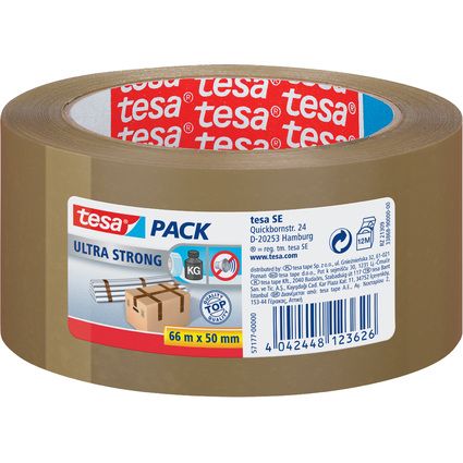 tesapack Verpackungsklebeband ultra strong, 50 mm x 66 m