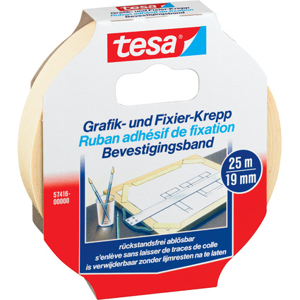 tesa Grafik- und Fixierkreppband, 19 mm x 25 m