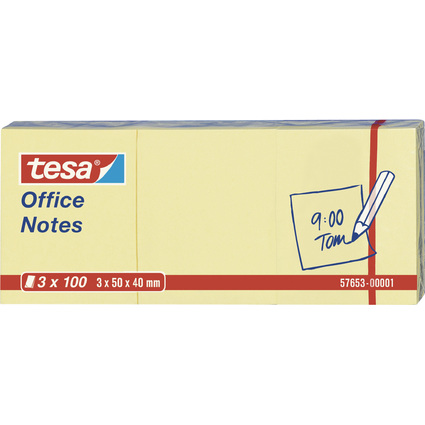 tesa Office Notes Haftnotizen, 50 x 40 mm, gelb