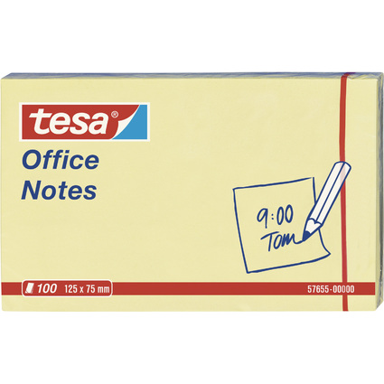 tesa Office Notes Haftnotizen, 125 x 75 mm, gelb