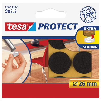 tesa Protect Filzgleiter, braun, Durchmesser: 26 mm