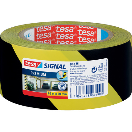 tesa Signal Markierungs- und Warnklebeband Premium, gelb/