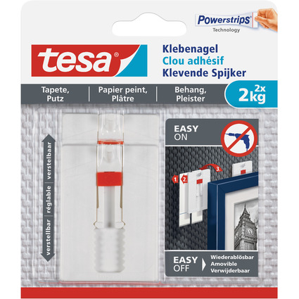 tesa Powerstrips Klebenagel fr Tapeten und Putz, 2,0 kg