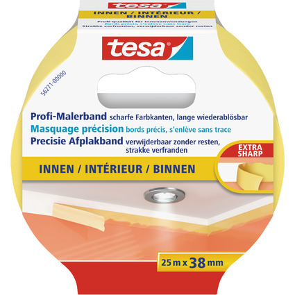 tesa Maler Krepp Precision Indoor Abdeckband, 38 mm x 25 m