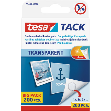 tesa TACK Klebepads Big Pack, transparent