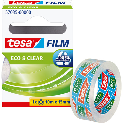 tesa Film Eco & Clear, transparent, 15 mm x 10 m