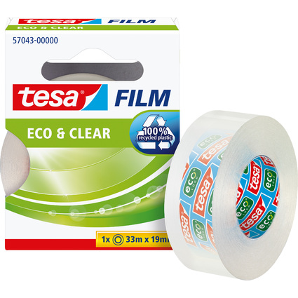 tesa Film Eco & Clear, transparent, 19 mm x 33 m