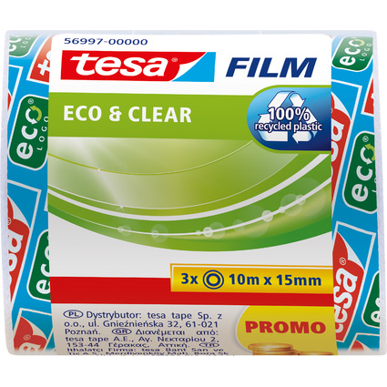 tesa Film Eco & Clear SPARPACK, transparent, 15 mm x 10 m