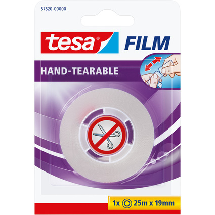 tesa Film, von Hand einreibar, transparent, 19 mm x 25 m