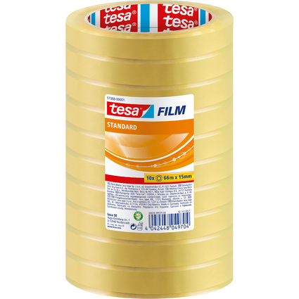 tesa Film standard, transparent, 15 mm x 66 m