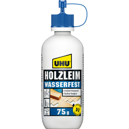 UHU Holzleim wasserfest D3, lsemittelfrei, 75 g Flasche