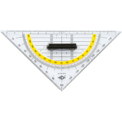 WEDO Geometriedreieck, Hypotenuse 160 mm, abnehmbarer Griff