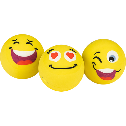 WEDO Kunststoff-Radierer Radierblle "SMILEY", 3er Set